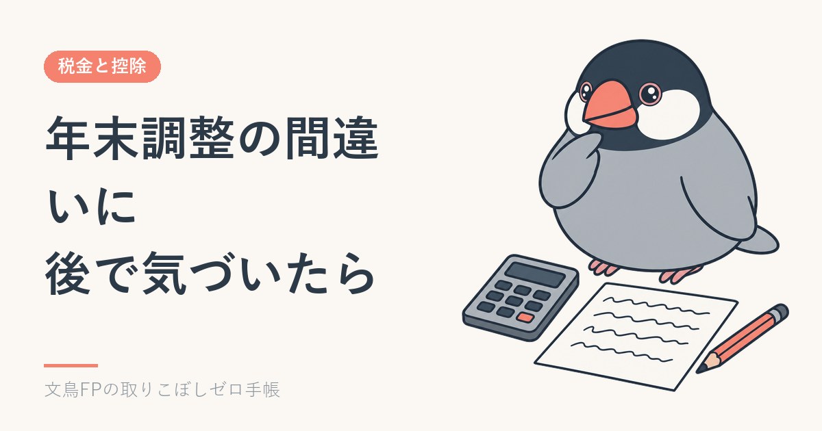 年末調整の間違いに後で気づいたら｜やり直しは1月末まで、過ぎたら確定申告のイメージ