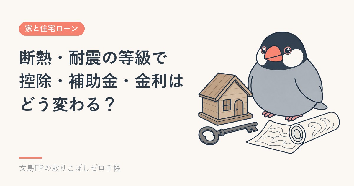 省エネ基準とZEH水準で住宅ローン控除はどう違う？断熱・耐震の等級とお金のイメージ