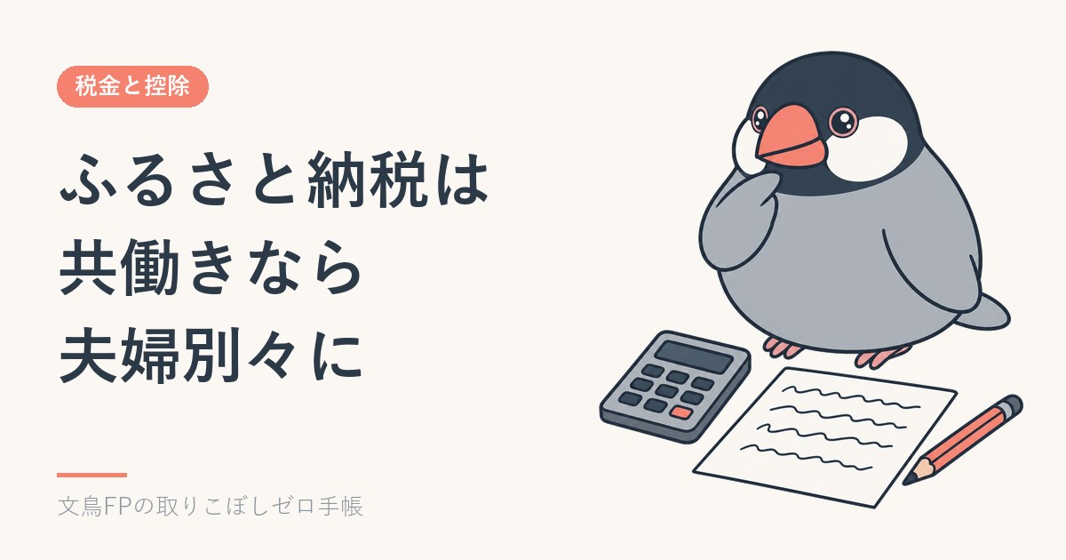 ふるさと納税は共働きなら夫婦別々に|限度額も名義も申請も1人ずつのイメージ